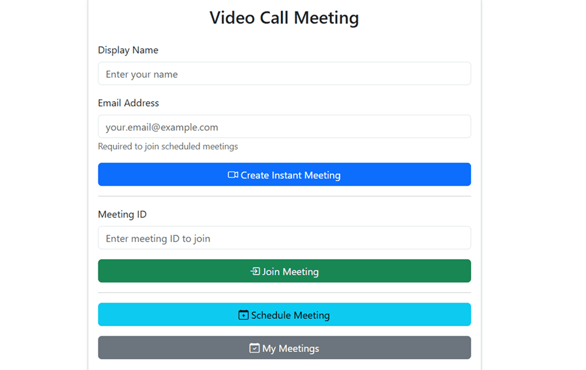 Video Call Meeting Platform – WebRTC-Based Conferencing System